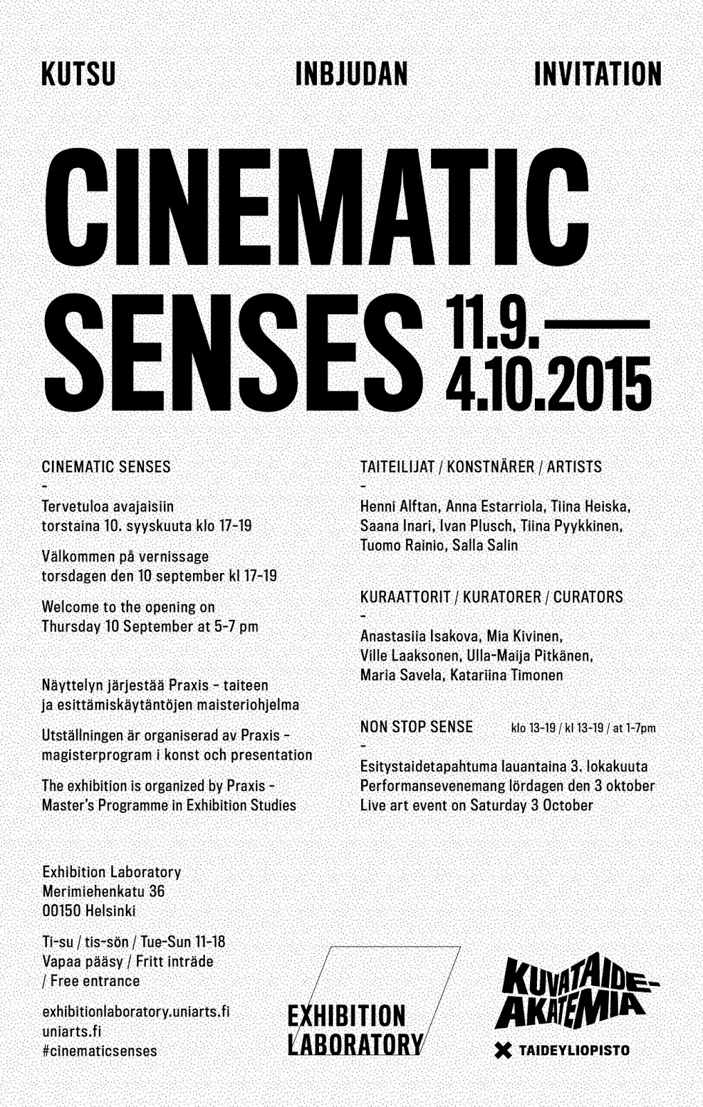 CINEMATIC SENSES (2015)